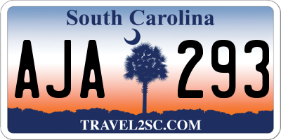 SC license plate AJA293