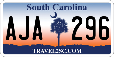 SC license plate AJA296