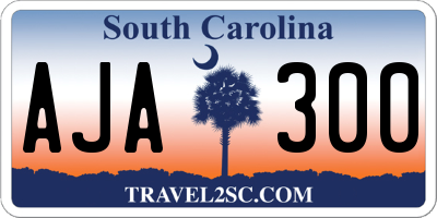 SC license plate AJA300