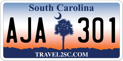 SC license plate AJA301