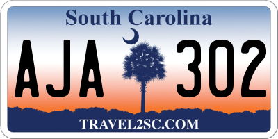 SC license plate AJA302
