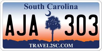 SC license plate AJA303