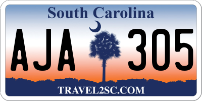 SC license plate AJA305