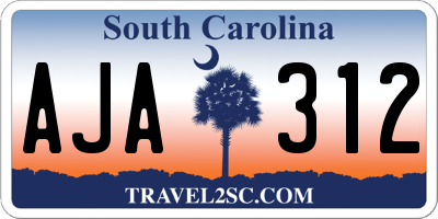 SC license plate AJA312