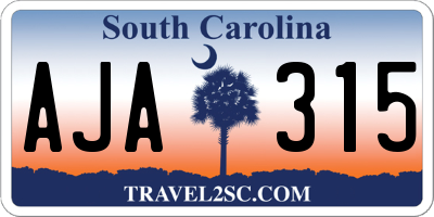 SC license plate AJA315