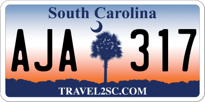SC license plate AJA317