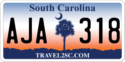 SC license plate AJA318