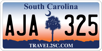 SC license plate AJA325