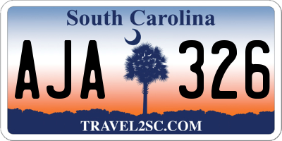 SC license plate AJA326