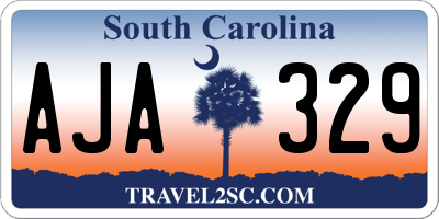 SC license plate AJA329