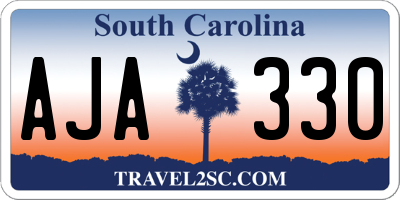 SC license plate AJA330