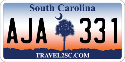 SC license plate AJA331