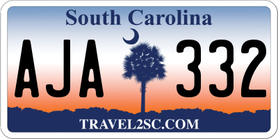 SC license plate AJA332