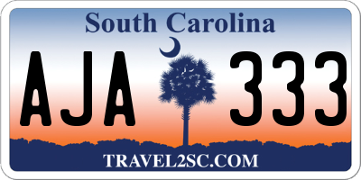 SC license plate AJA333