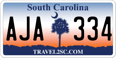 SC license plate AJA334