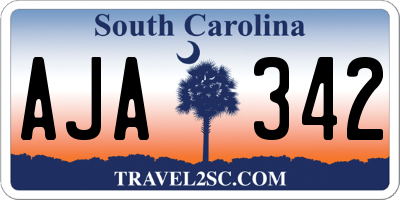 SC license plate AJA342