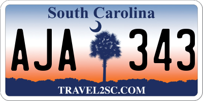 SC license plate AJA343