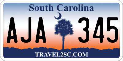 SC license plate AJA345