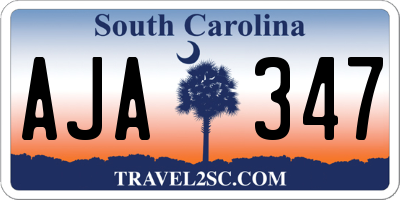 SC license plate AJA347