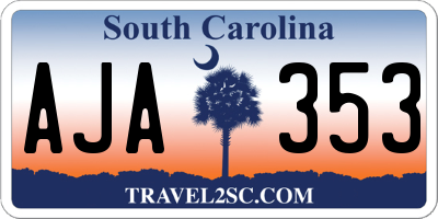SC license plate AJA353