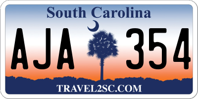 SC license plate AJA354