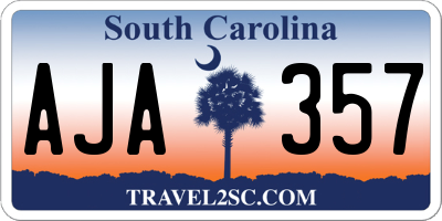 SC license plate AJA357