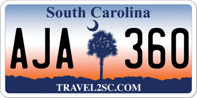 SC license plate AJA360