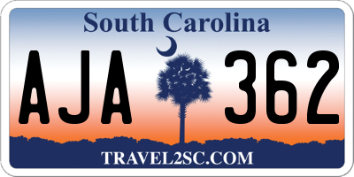 SC license plate AJA362