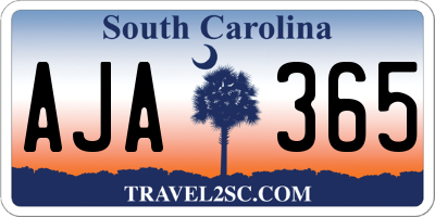 SC license plate AJA365