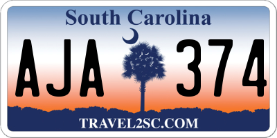 SC license plate AJA374