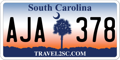 SC license plate AJA378