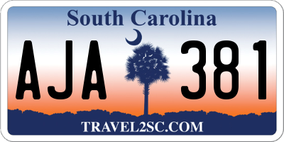SC license plate AJA381