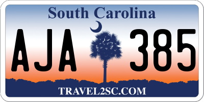 SC license plate AJA385