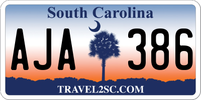 SC license plate AJA386