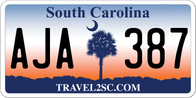 SC license plate AJA387