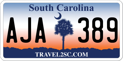 SC license plate AJA389