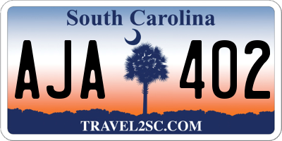 SC license plate AJA402