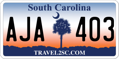 SC license plate AJA403