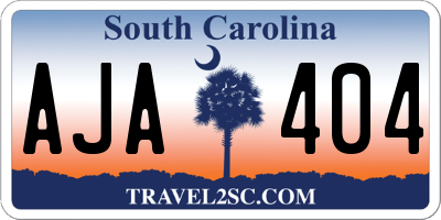SC license plate AJA404