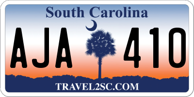 SC license plate AJA410