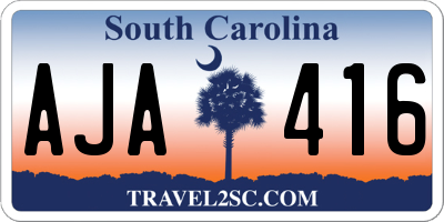 SC license plate AJA416