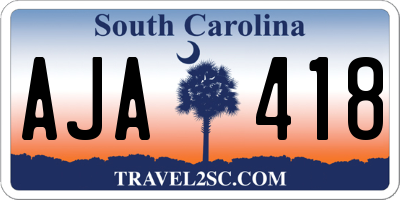 SC license plate AJA418
