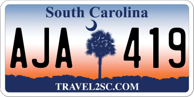SC license plate AJA419