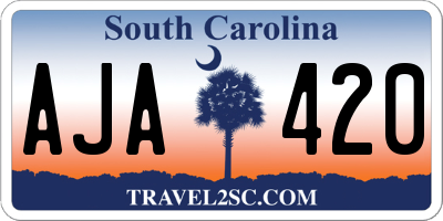 SC license plate AJA420