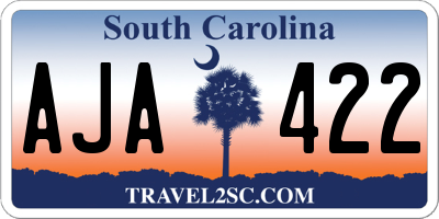 SC license plate AJA422