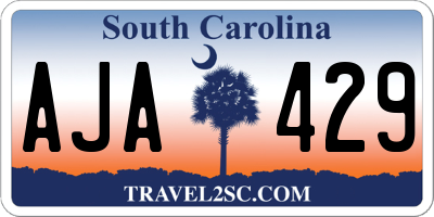 SC license plate AJA429