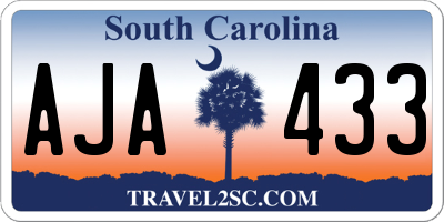 SC license plate AJA433
