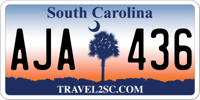 SC license plate AJA436