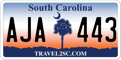 SC license plate AJA443