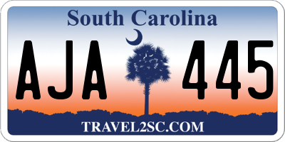 SC license plate AJA445